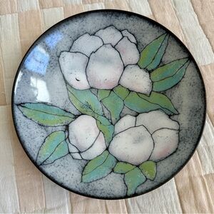 NEW PENTIK Studio “Anu Pentik” Ceramic Plate with Flowers, from Finland
